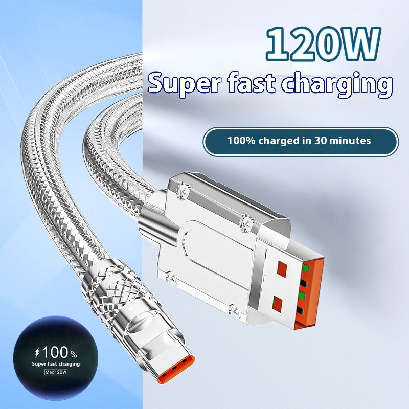 Type C Câble de données argent CCC Certification Super Fast Charge 6A