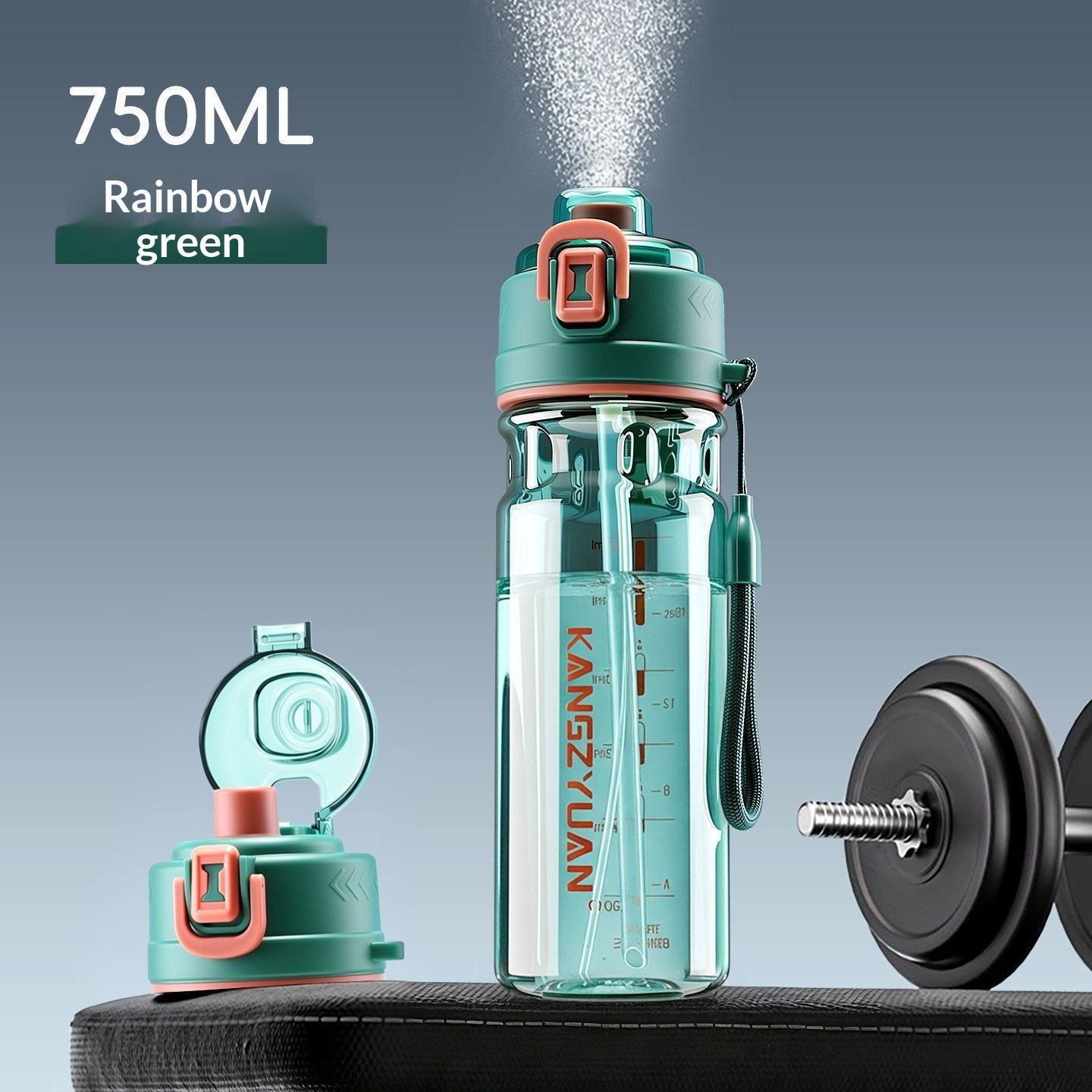 Bouteille de sport portable à double usage
