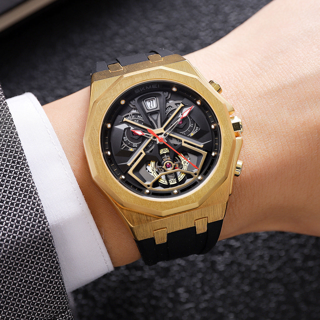Montres multifonctions étanches pour hommes Hollow-out