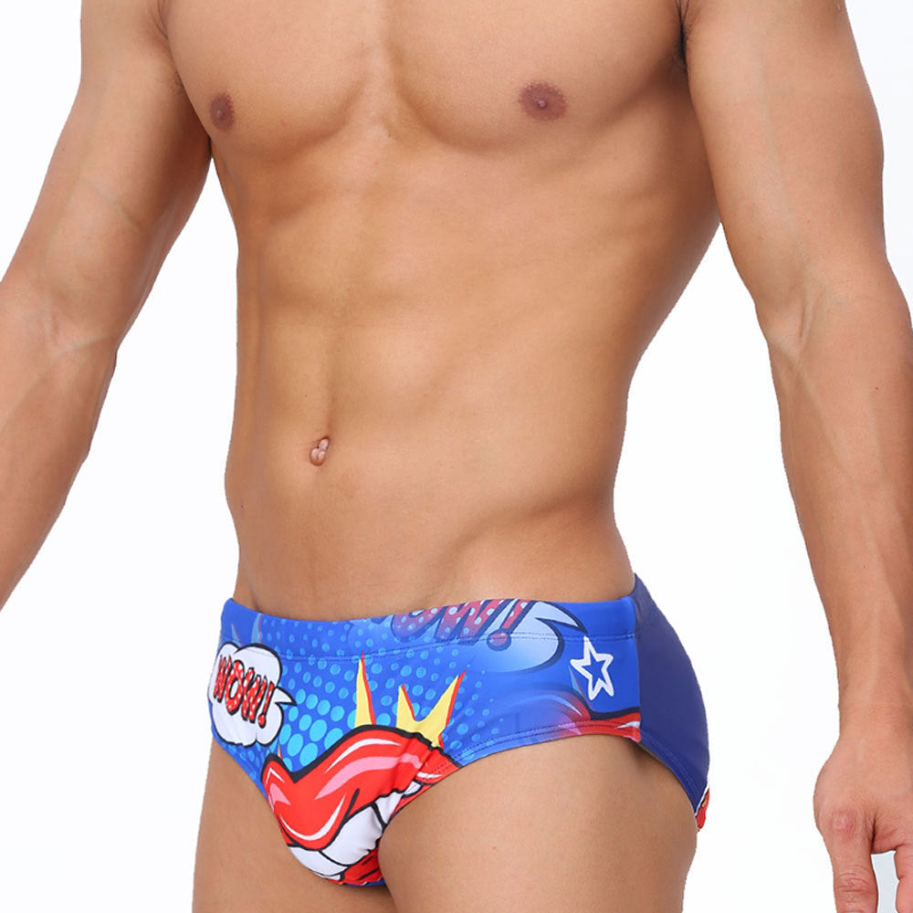 Lèvres sexy imprimées hommes Slips de bain Bikini Low Waist Beach Slips à séchage rapide