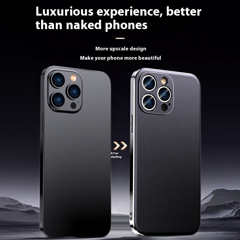 Étui de protection de téléphone en cuir simple Shell
