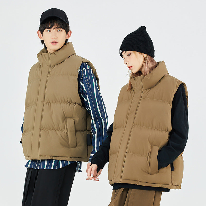 Veste en coton rembourré sans manches de couple tendance
