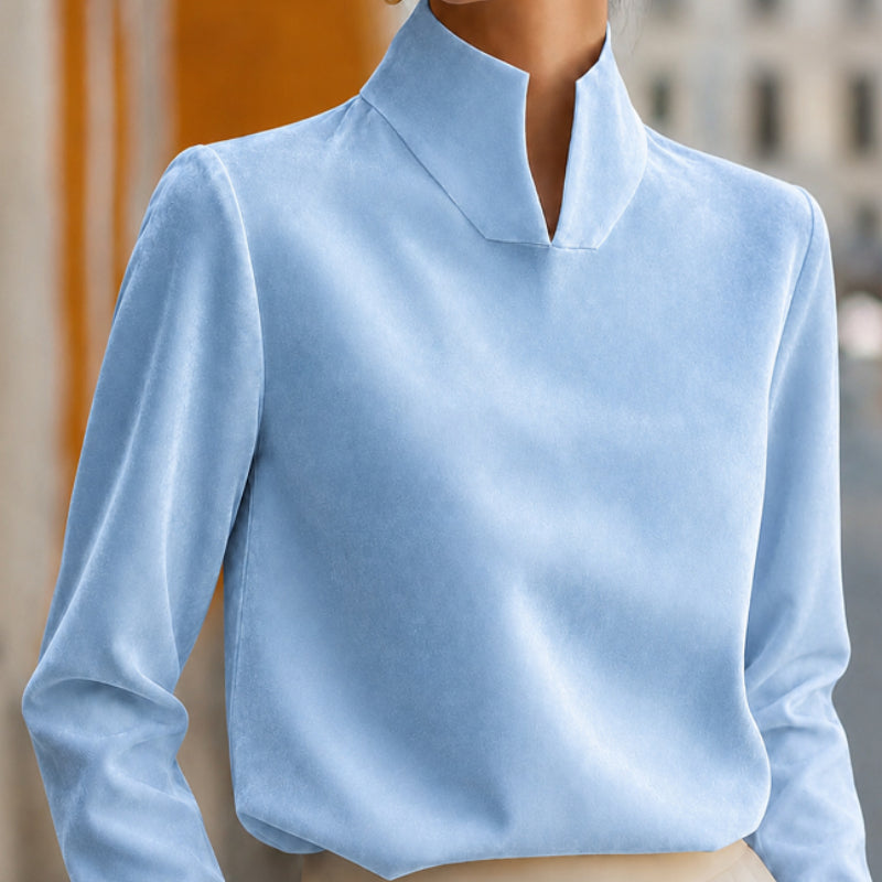 Chemise à manches longues à col chinois