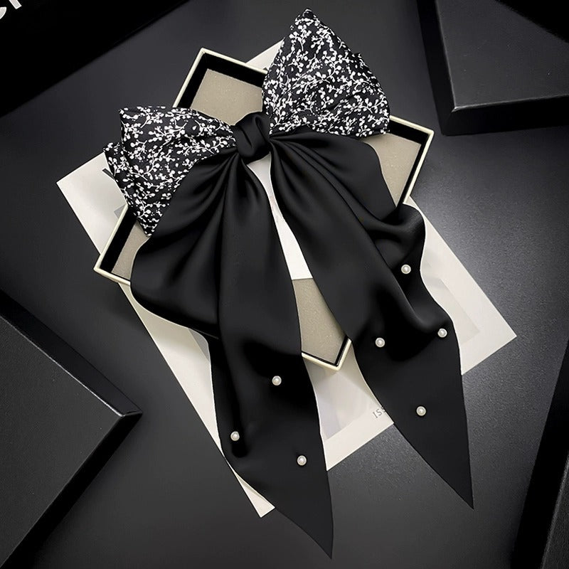 Floral Pearl Bow Coiffure Grande épingle à cheveux Femmes