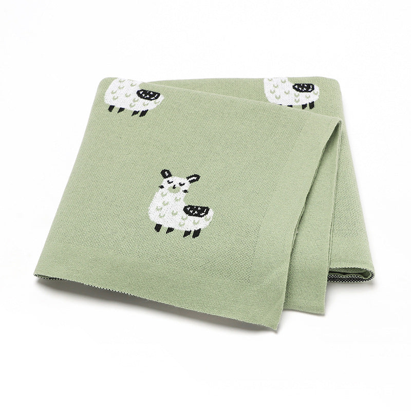 Cute Alpaca Baby Knitted Swaddle Blanket