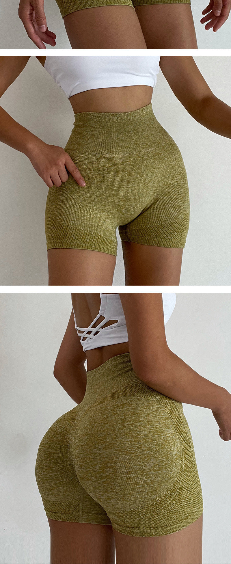 Short de yoga Honey Hip High-waist Séchage rapide Seamless Waist Slimming et Hip Lifting Thre