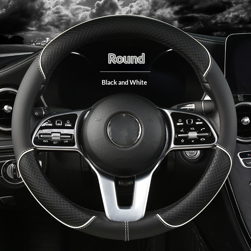 Revêtement de volant de voiture avec bague intérieure antidérapante en cuir