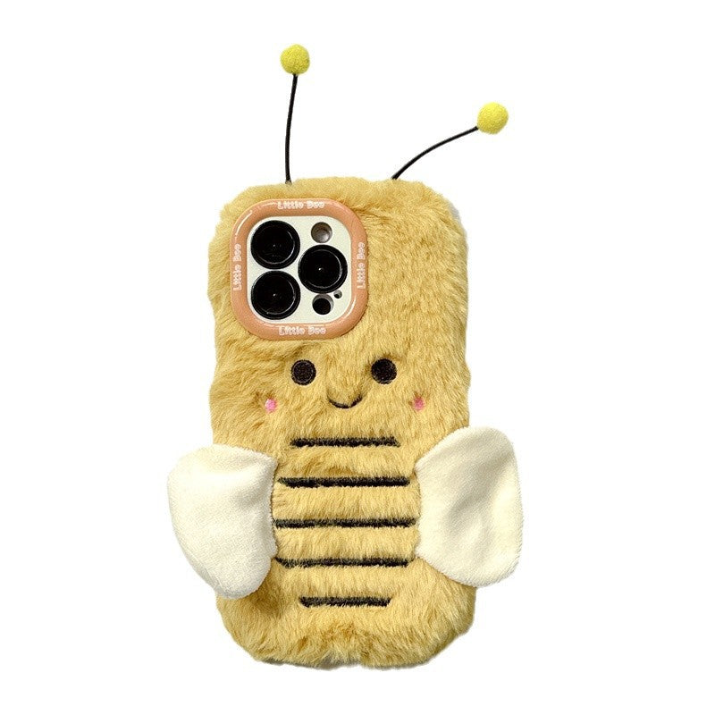 En peluche Cartoon Bee Lens Bracket Téléphone Case