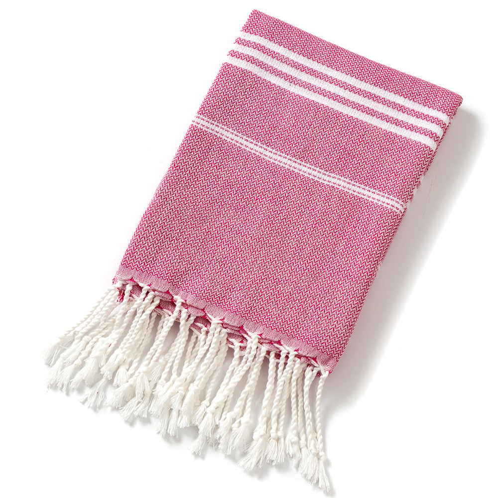 Tassel turc Polyester coton serviette de bain