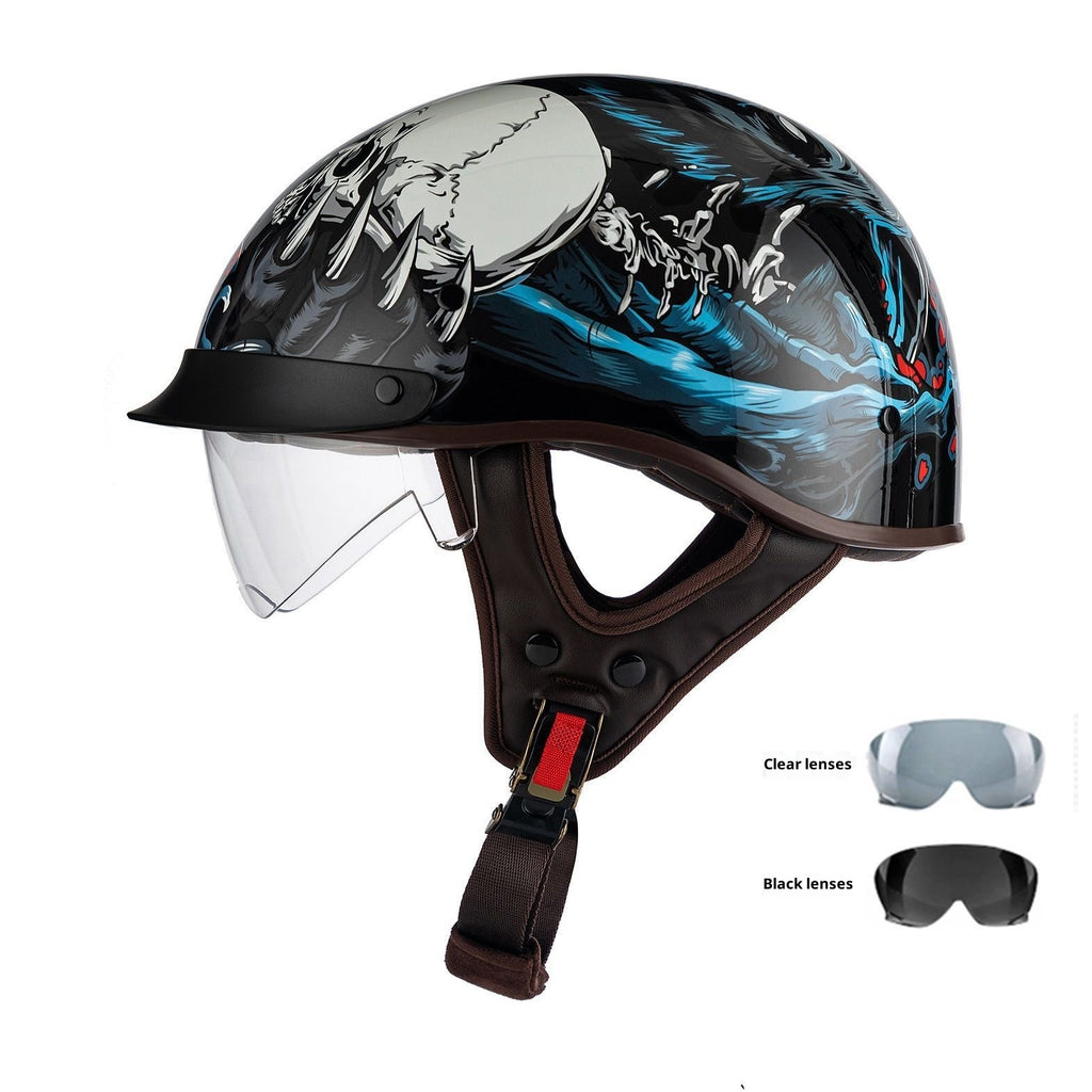 Casque de moto électrique rétro