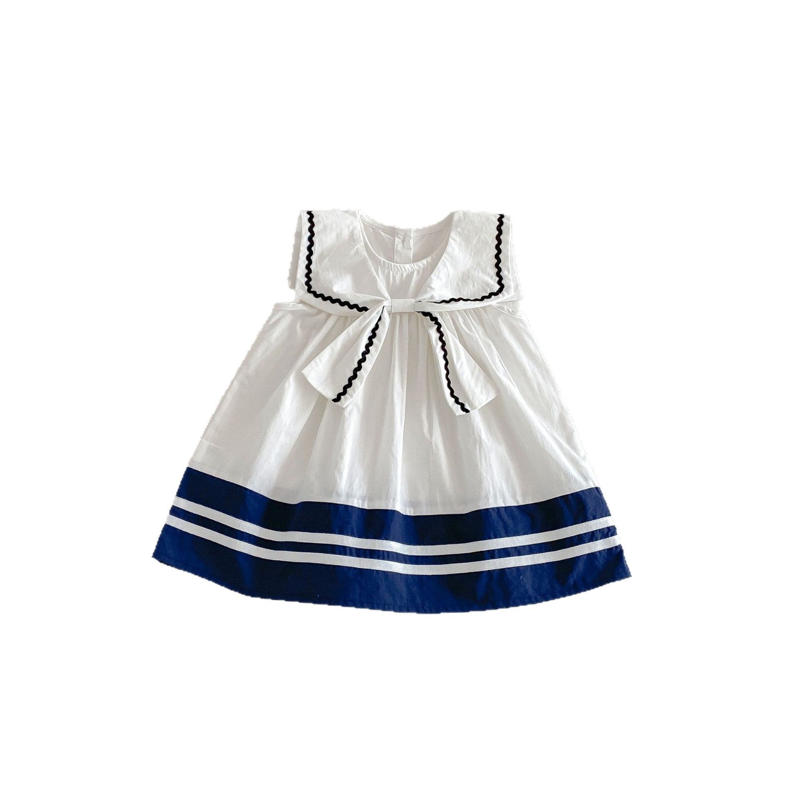 Robe d'école bleu marine mignon pour les petites filles