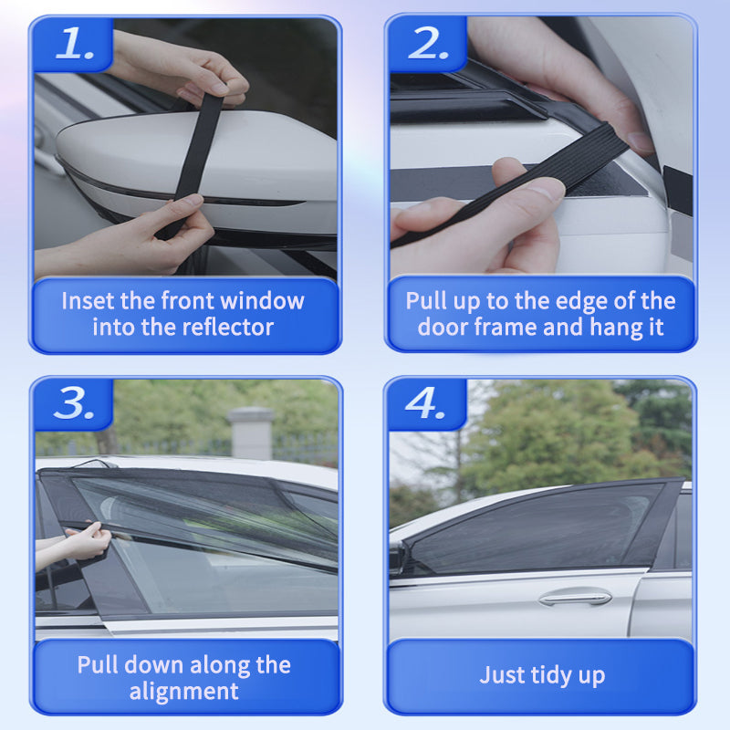 Voiture Avant & Rear Rideau latéral Soleil Visière Rasoir Mesh Couverture Isolation Anti-moustique Tissu Shi