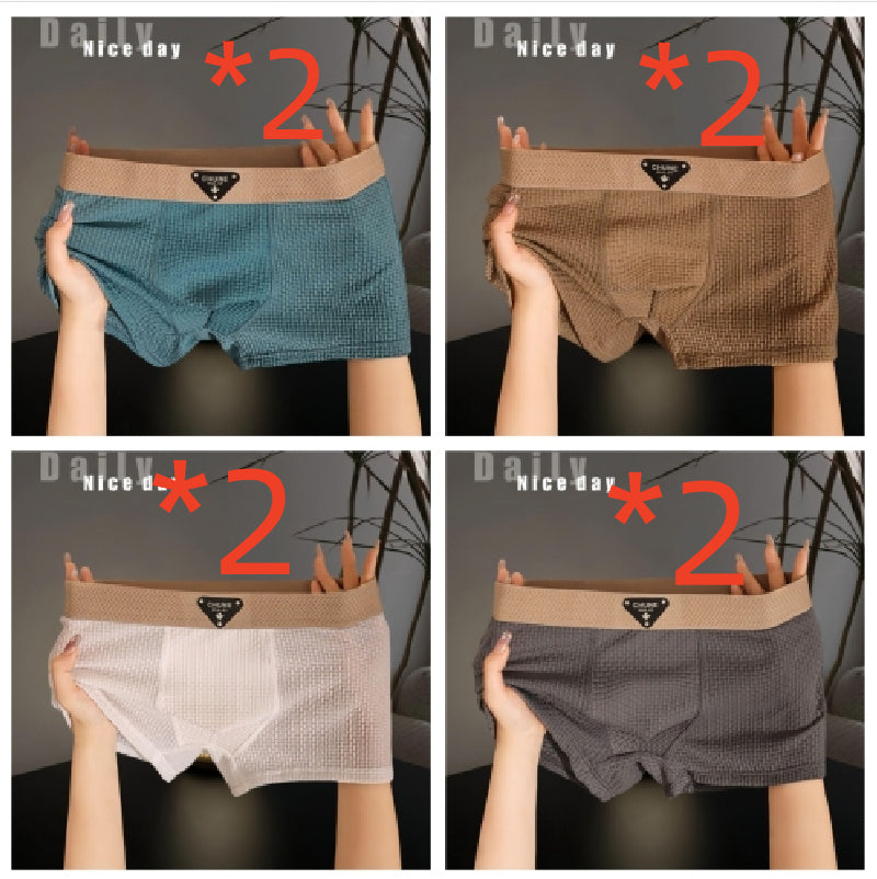 Sous-vêtements en soie de glace pour hommes Fashion Sport Boxer