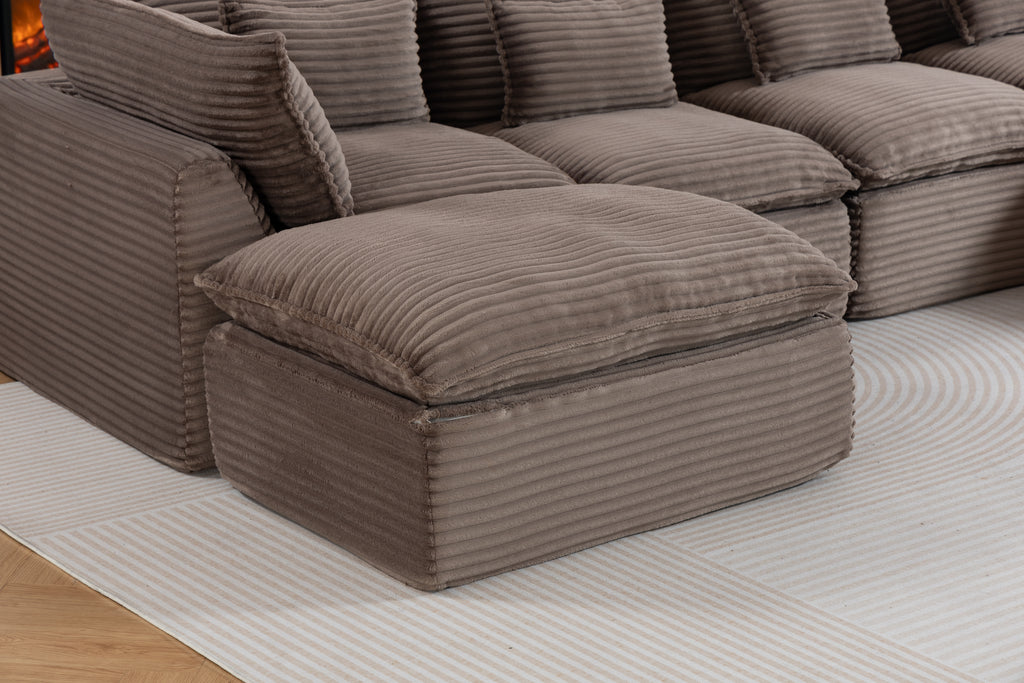 129,8" Largeur Cloud Couch Oversize Modular Sectional Canapé Vrai Relax Comfy Coupes Wide&De