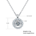 S925 Argent Sterling 0.5ct D Couleur VVS1 Moissanite Collier Halo 45cm Platine plaqué GRA