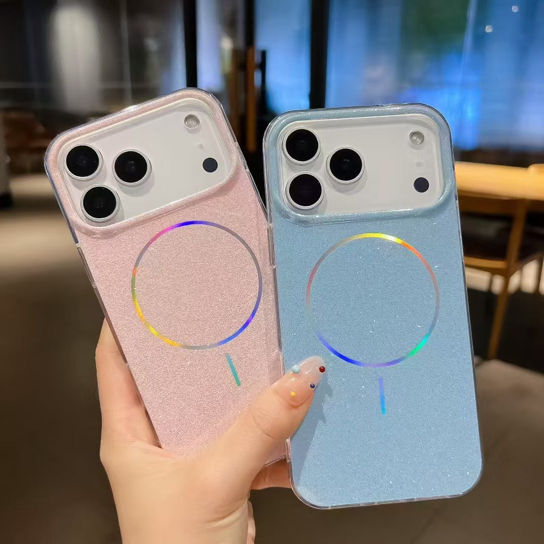 Convient pour les boîtiers de téléphone double face stratifié avec un anneau délicat de paillettes