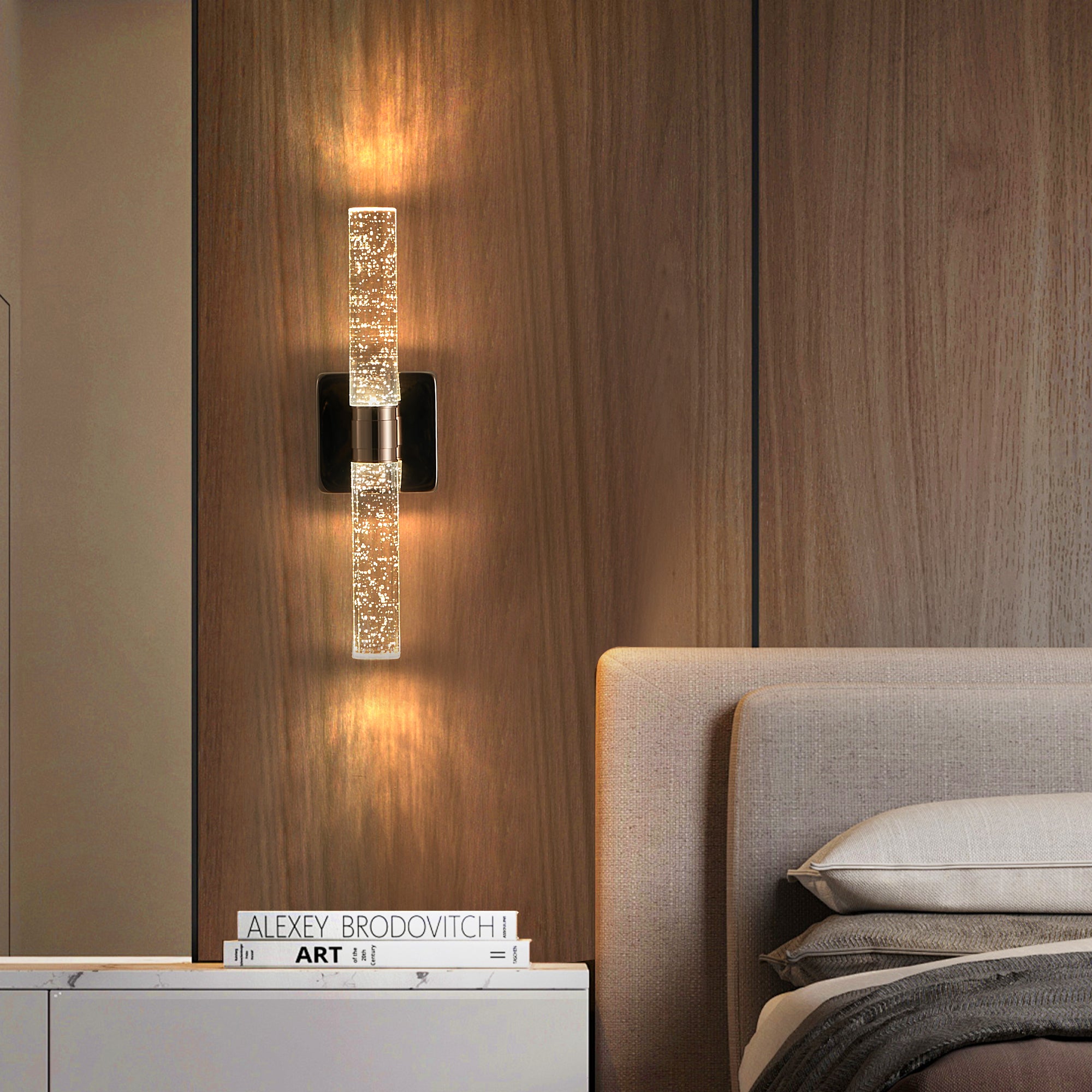 (Même que W1340P225797/L005027-H430-W1G2)17"(H) Lumière murale en cristal contemporain