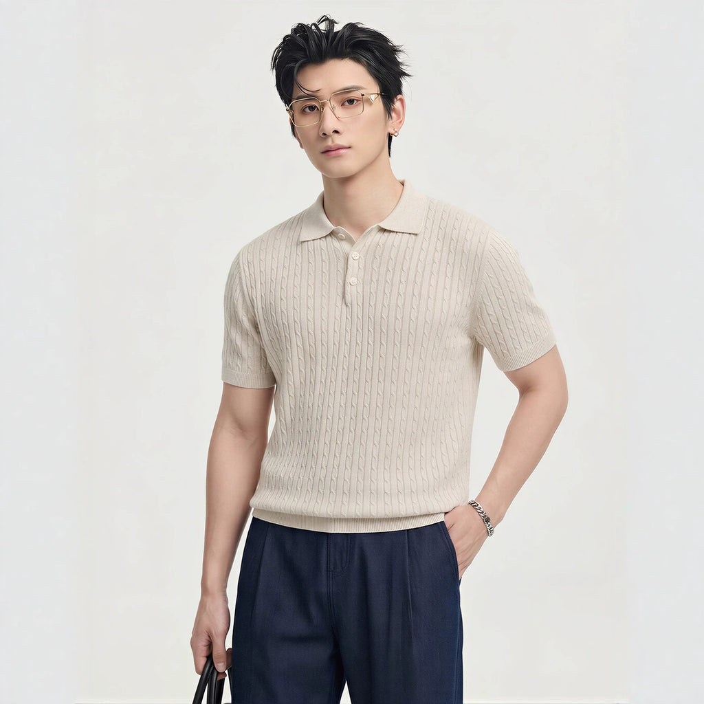 T-shirt à manches courtes pour hommes tricotés