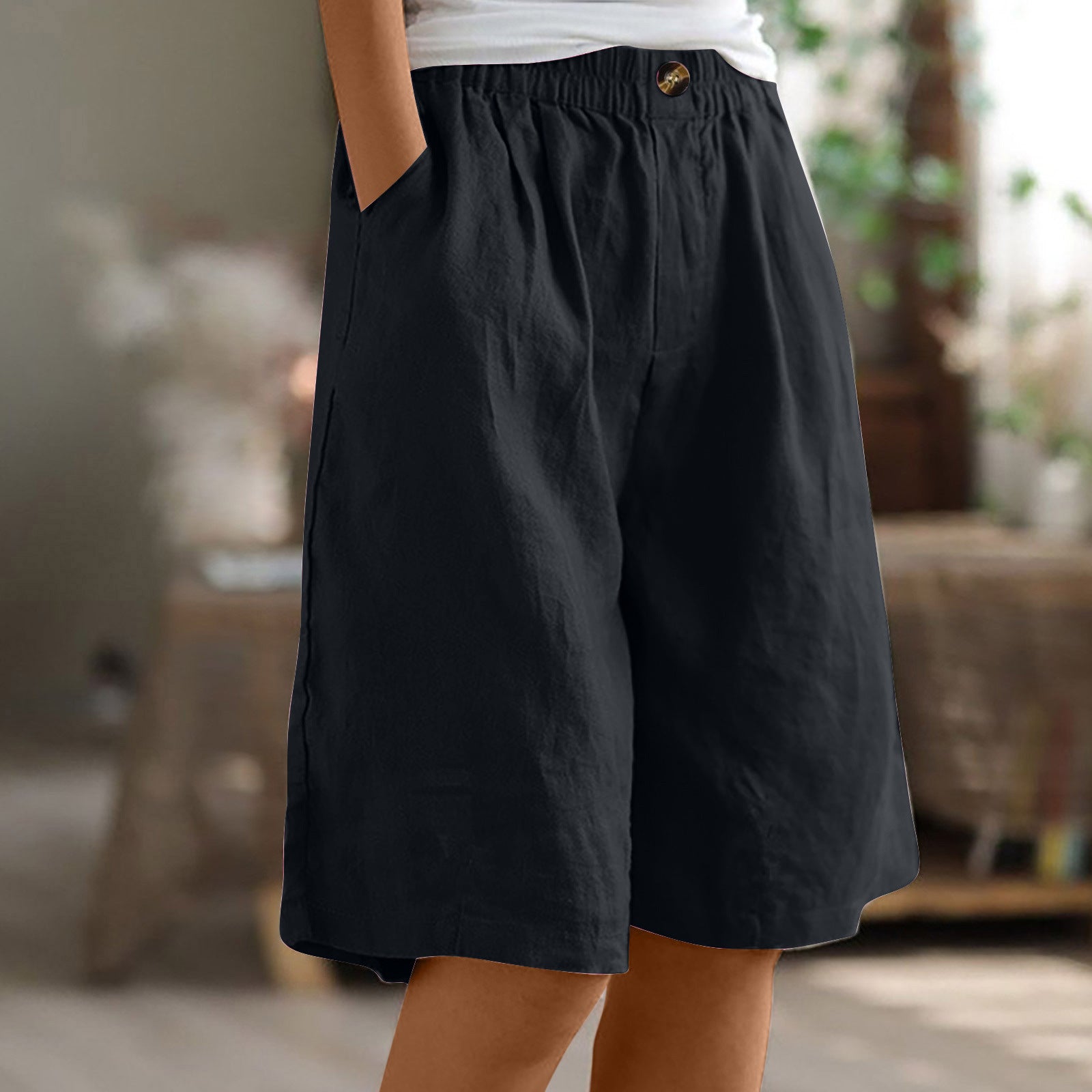 Pantalon casual européen et américain pour femmes avec une coupe simple en coton Et