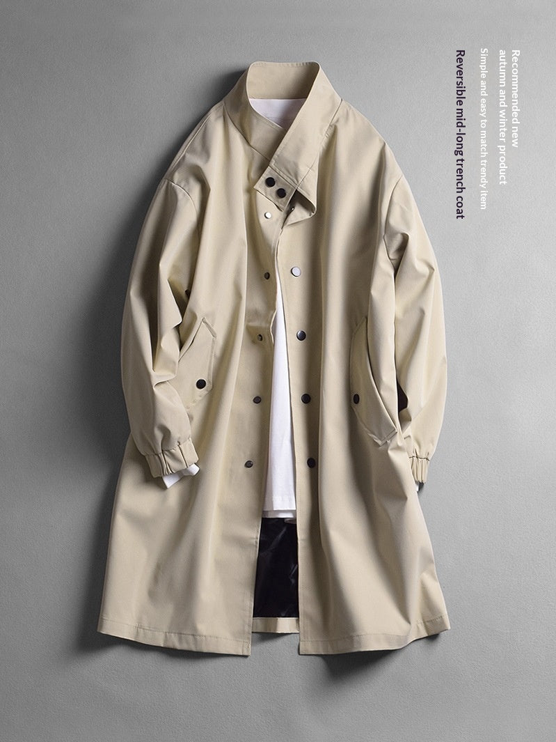 Manteau de trench à manches simples pour hommes