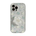 Étui de téléphone floral avec support en cuir mince