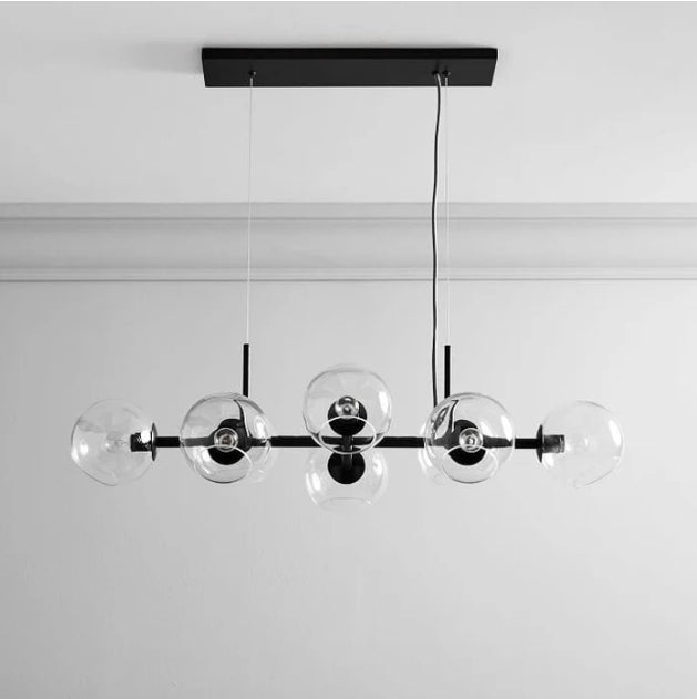 Sleek, Light-Luxury Creative Long Glass-Ball Pendentif lumière pour chambres et salles à manger