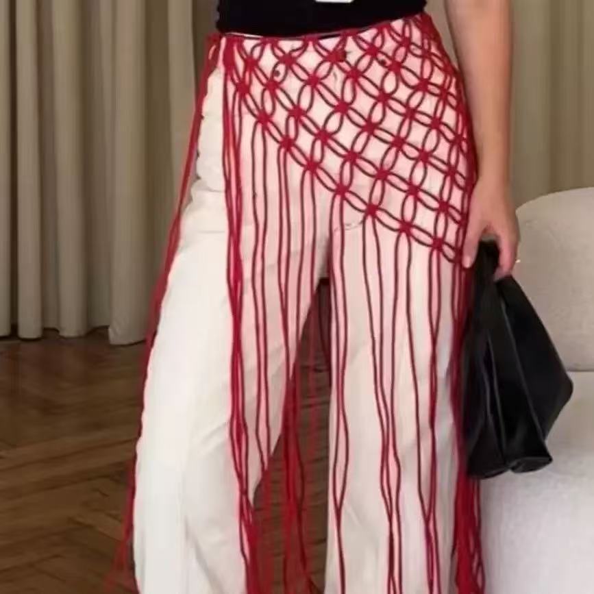 Custom Decoration Mesh Tassel Waist Cincher