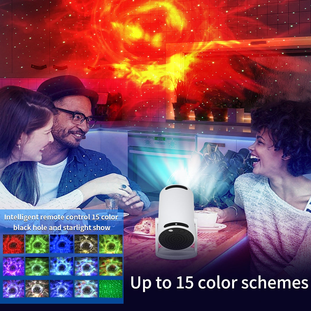 Lampe de projection barrique chambre Bluetooth Haut-parleur Romantique Nebula Creative Cadeau Star Light