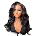 Wig Synthétique Long Noir de style européen et américain