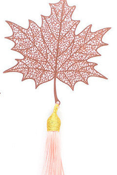 Motif de papier créatif en métal Plaqué creux Feuille d'érable Tassel Apricot Feuille Signet