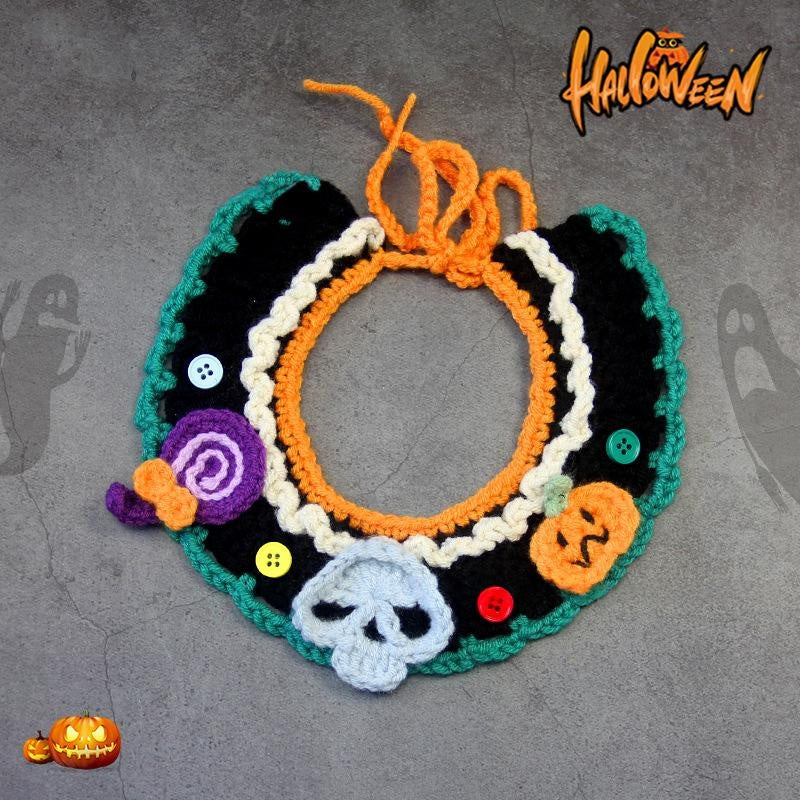 Foulard d'Halloween tricoté à la main pour chats et chiens