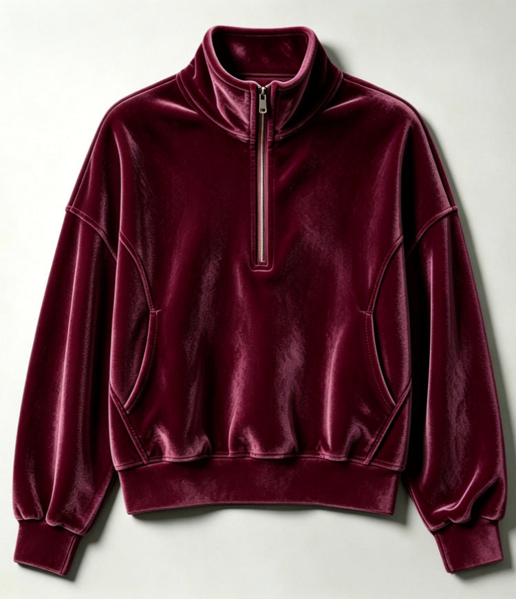 Chandails unisexe Velvet-Fabric avec collier
