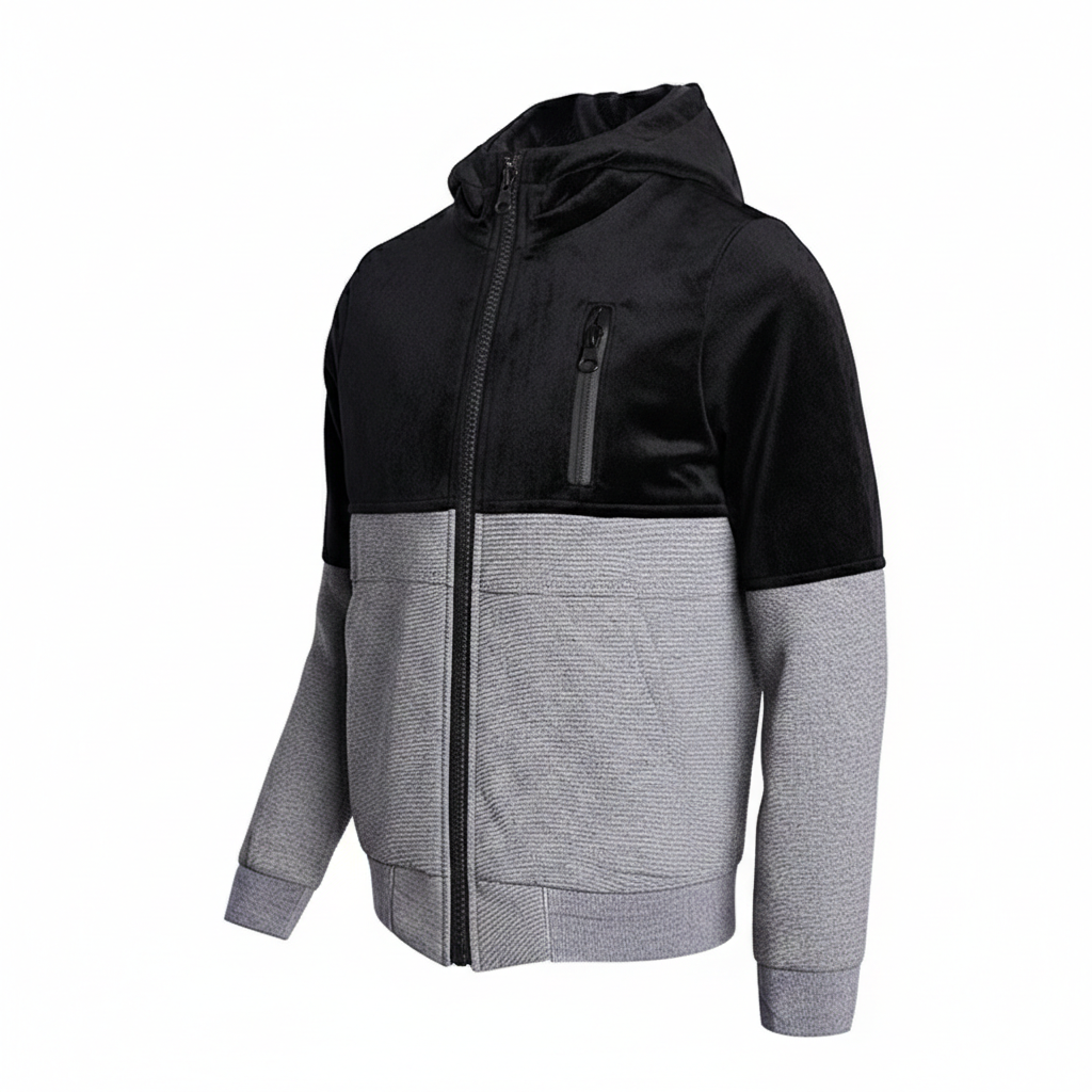 Garçons Zip Up Veste à capuche Enfants Sweatshirt à capuche noir Casual School Manteau 3-9Y