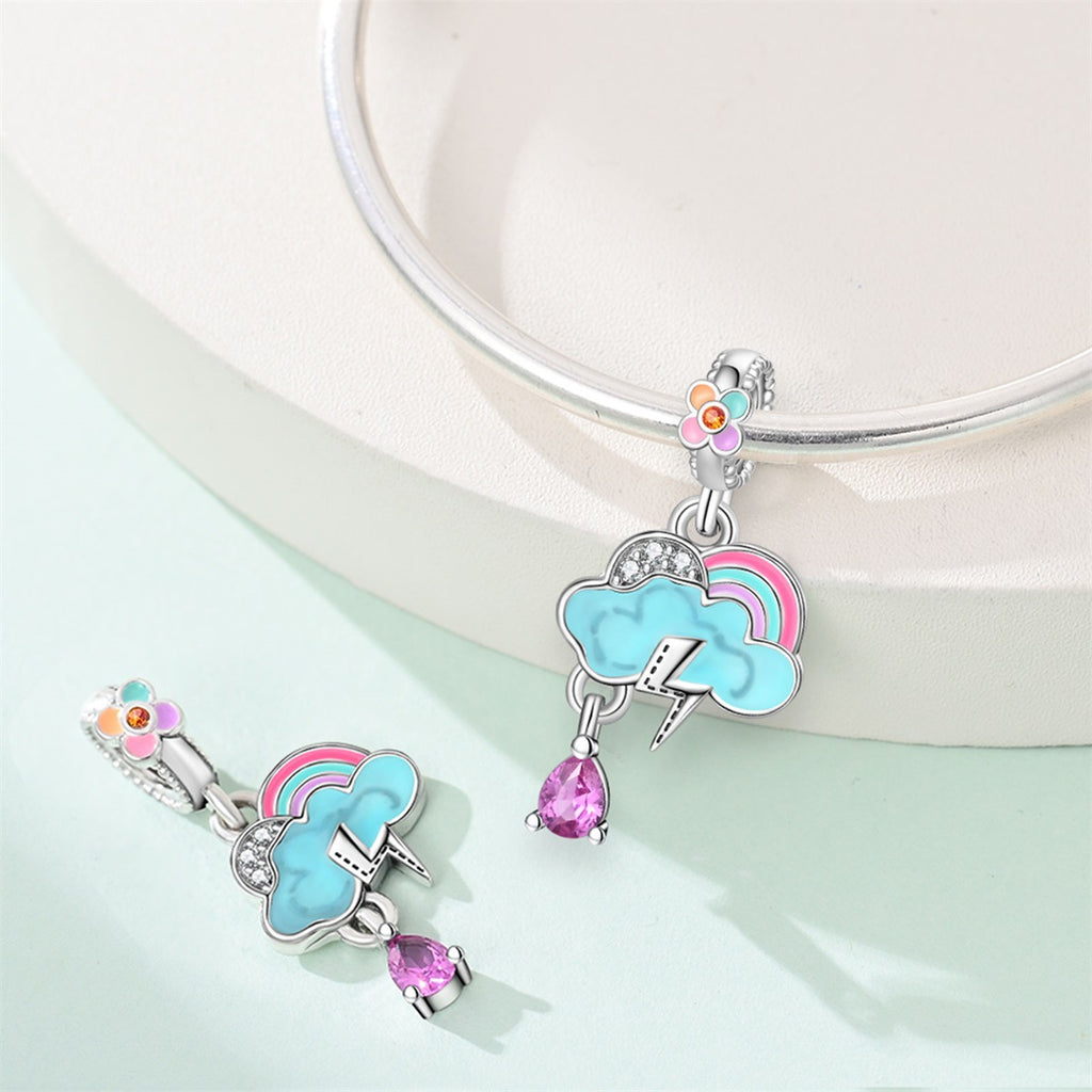 Sunny-Rainy Weather Sun-Moon-Stars Bracelet Pendentif perles Accessoires