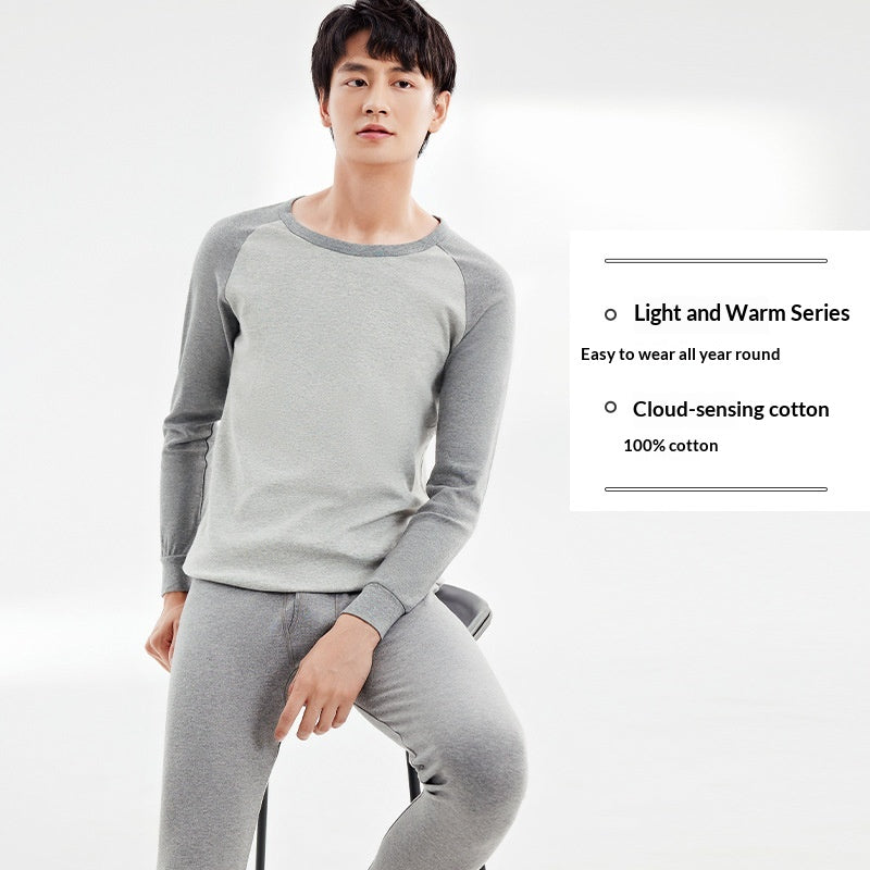 100 Coton Antibactérien Automne Top and Bottom Set Hommes Sous-vêtements thermiques