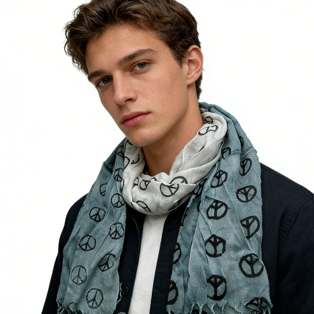 2pcs Understated Elegance Subtle Motif Gray Scarf Printed Scarf