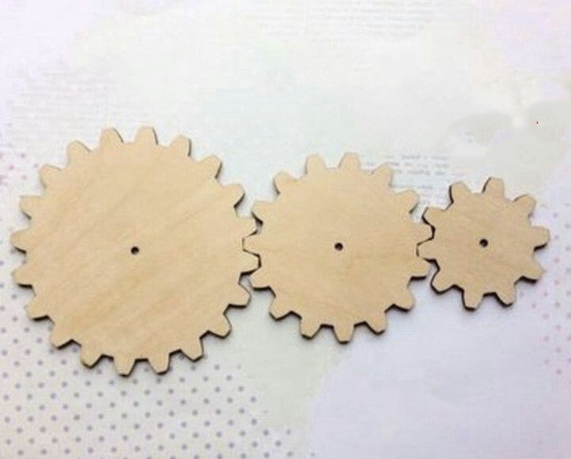 Diy Wood Chip Graffiti Accessoires peints à la main Réveil Horloge Gear Development Intelligence