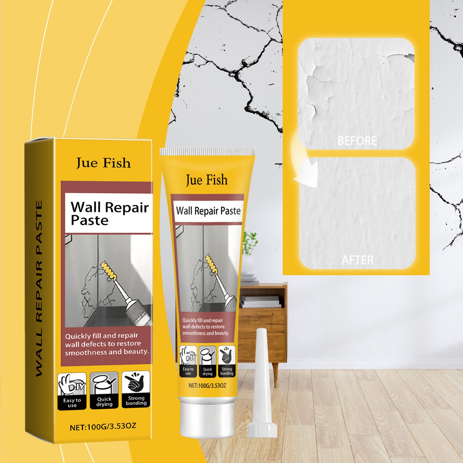 Pâte de réparation de fissures murales 1 0 0g1box