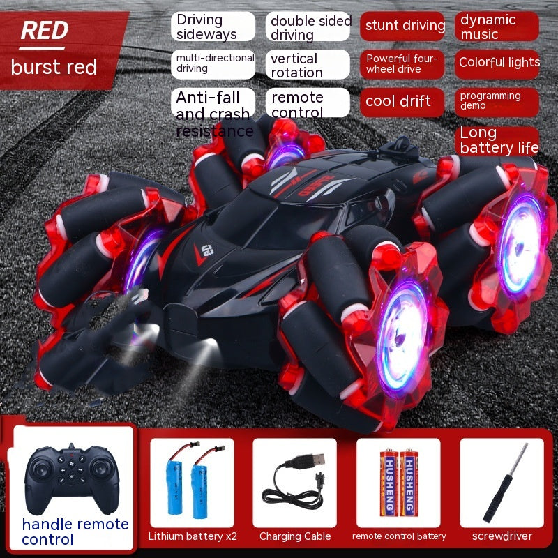 24G Télécommande sans fil haute vitesse Car Light Music 4 roues motrices Double face Drivi