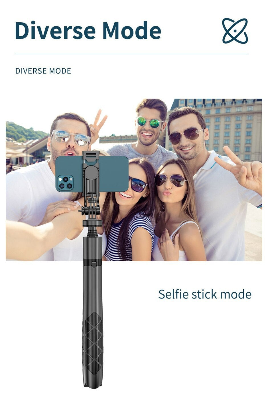 Selfie Stick Double Fill Light Bluetooth-compatible Stabilisateur à main Sol télescopique R