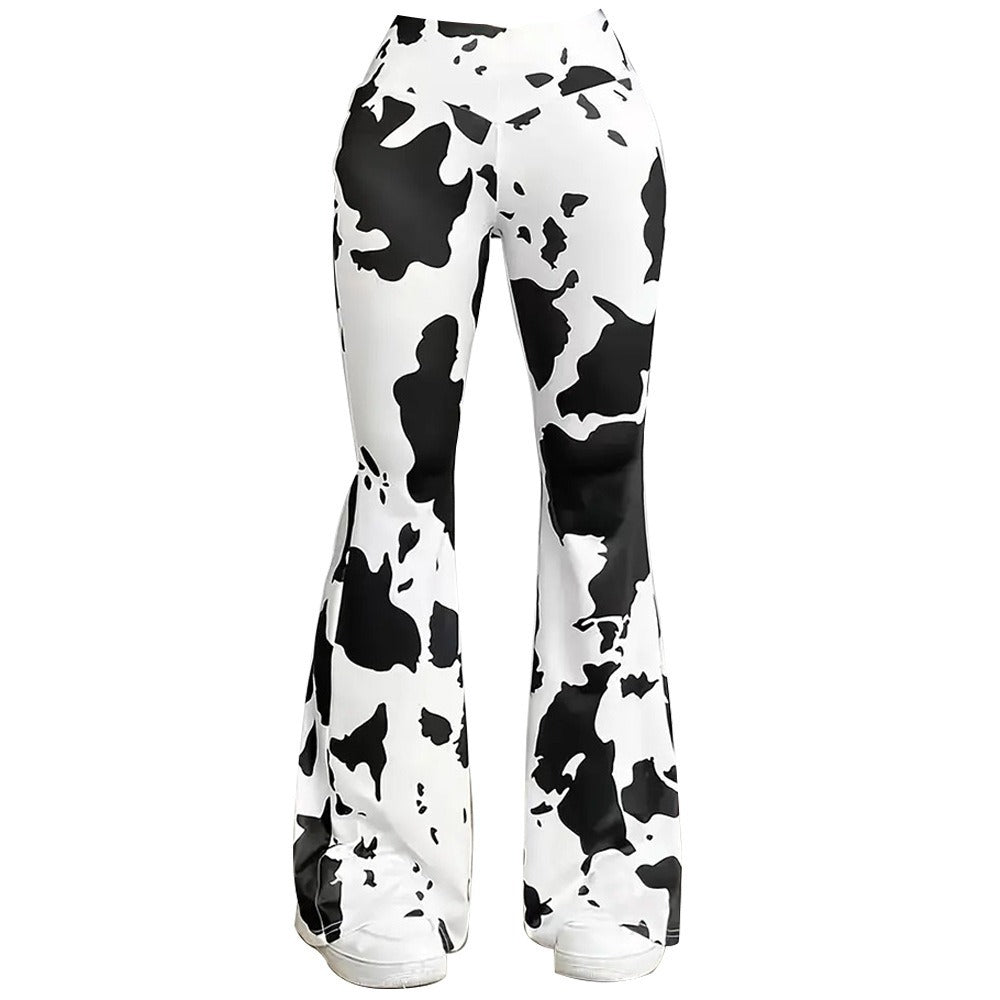 Leopard-print Hip-lifting Tight Leggings Pantalons à jambe droite