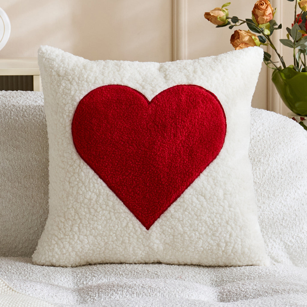 Couverture d'oreiller brodé en peluche