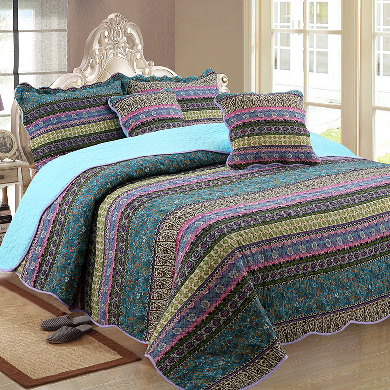 Ensemble de trois pièces de coton et lin style coton wash quilt