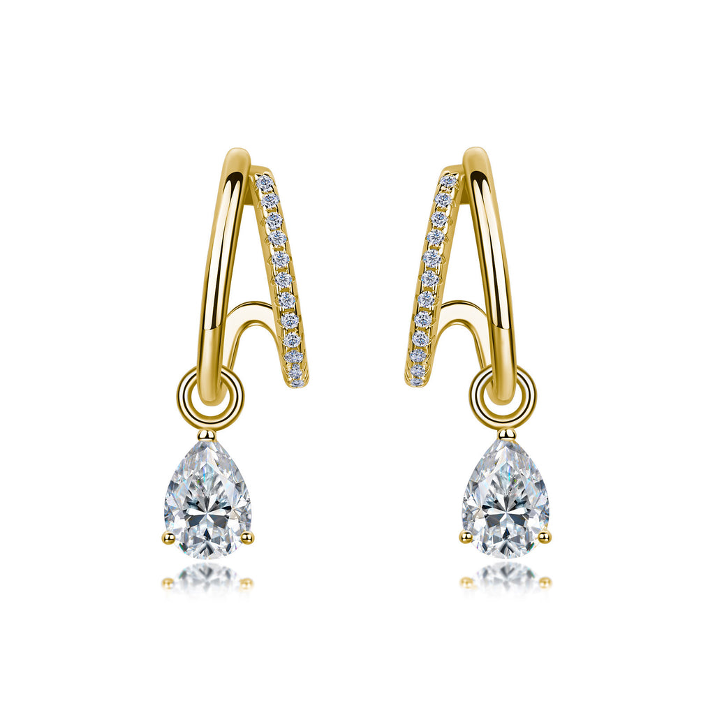 S925 Boucles d'oreilles à double boucle en argent sterling