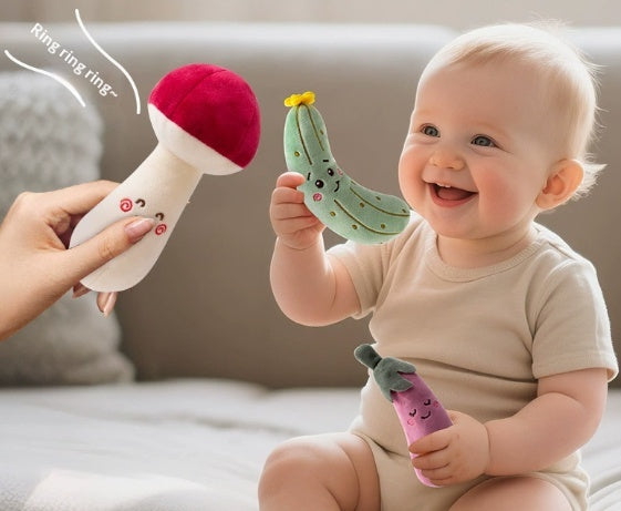 Cartoon Légumes et Fruits set Hand-Rattle Jouet bébé pour les mois d'entraînement de Grasping
