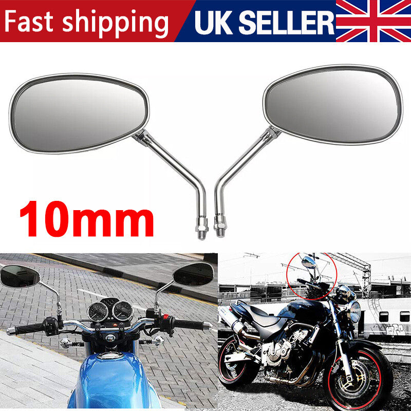 Paire 10mm Motorcycle Rearview Motorbike Motor Bike Rear View Side Wing Miroirs