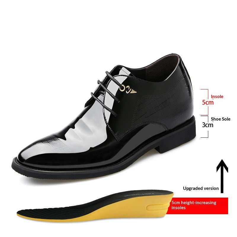 Chaussures en cuir pour hommes avec talon caché