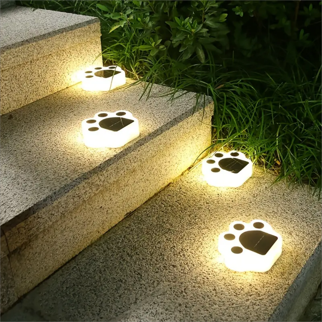 LED Solar Garden Light Outdoor Waterproof Garden Décoration Dog Cat Animal Paw Print Light