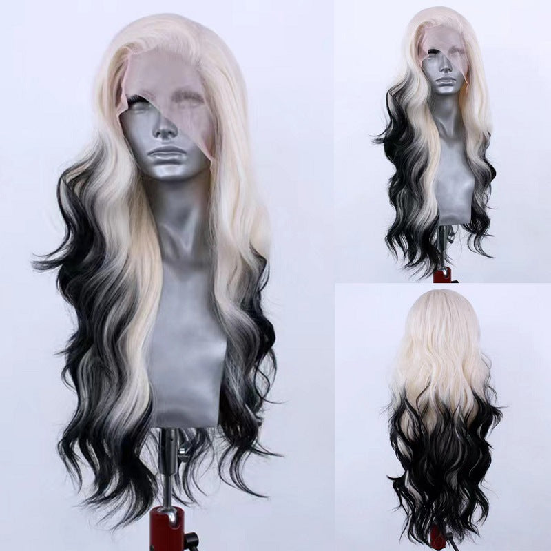 Black Gold Light Gradient Synthetic High-Temperature Silk Role-Playing Hair