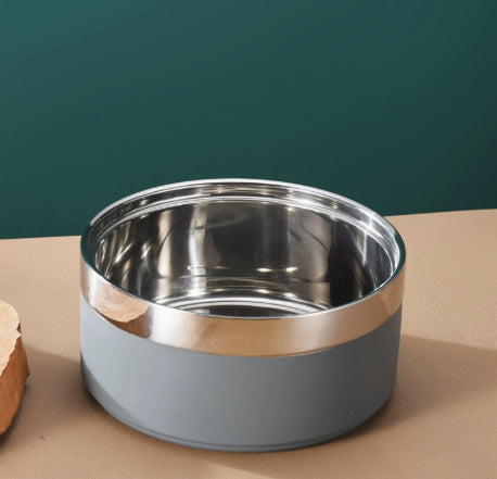 Sur mesure Double couche en acier inoxydable chien grande capacité animal alimentation et eau bol alimentaire